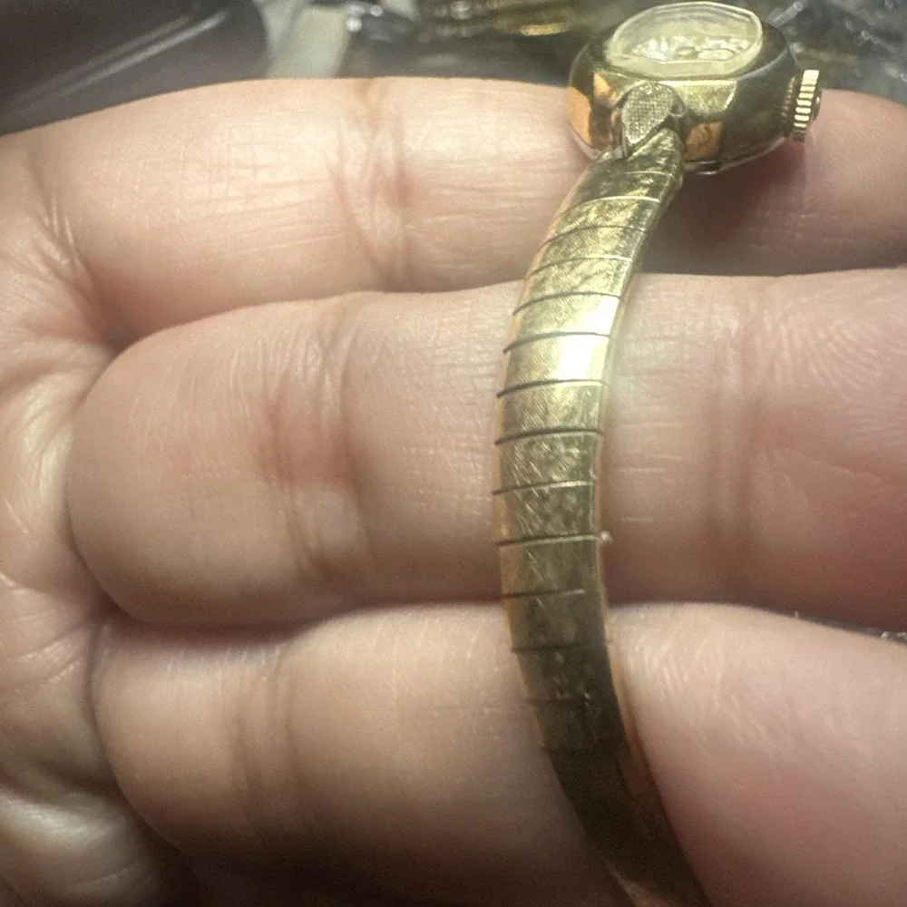 Working Vintage Elgin‎ Ladies Check-board Dial Watch 16mm Fit 6in